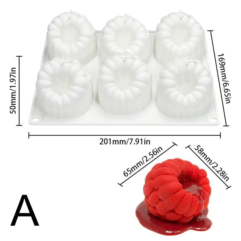 6-Cavity Silicone Raspberry Mold – Non-Stick Baking & Jelly Mold