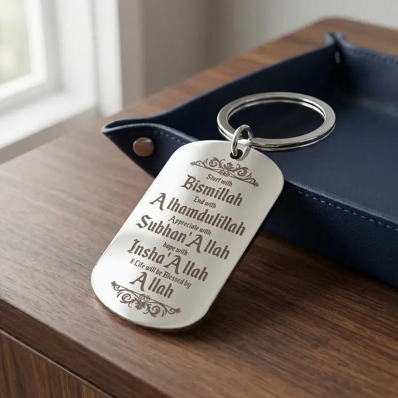Islamic Blessing Keychain | Metal Religious Pendant Bag Charm