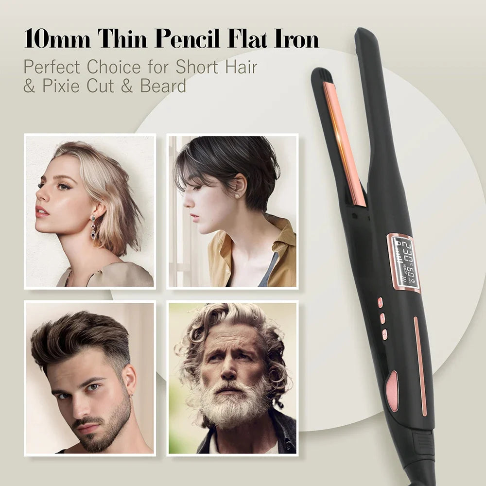URGGU Mini Titanium Pencil Flat Iron – Short Hair & Beard