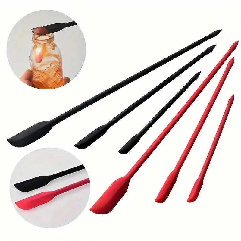3-Piece Mini Silicone Spatula Set – Heat Resistant Jar Scrapers