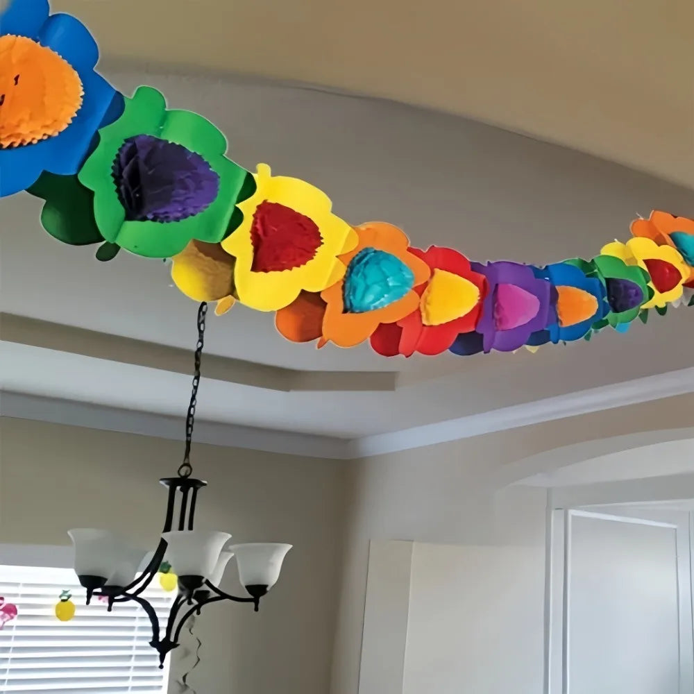 3M Hawaiian Paper Flower Garland – Tropical Party Decoration