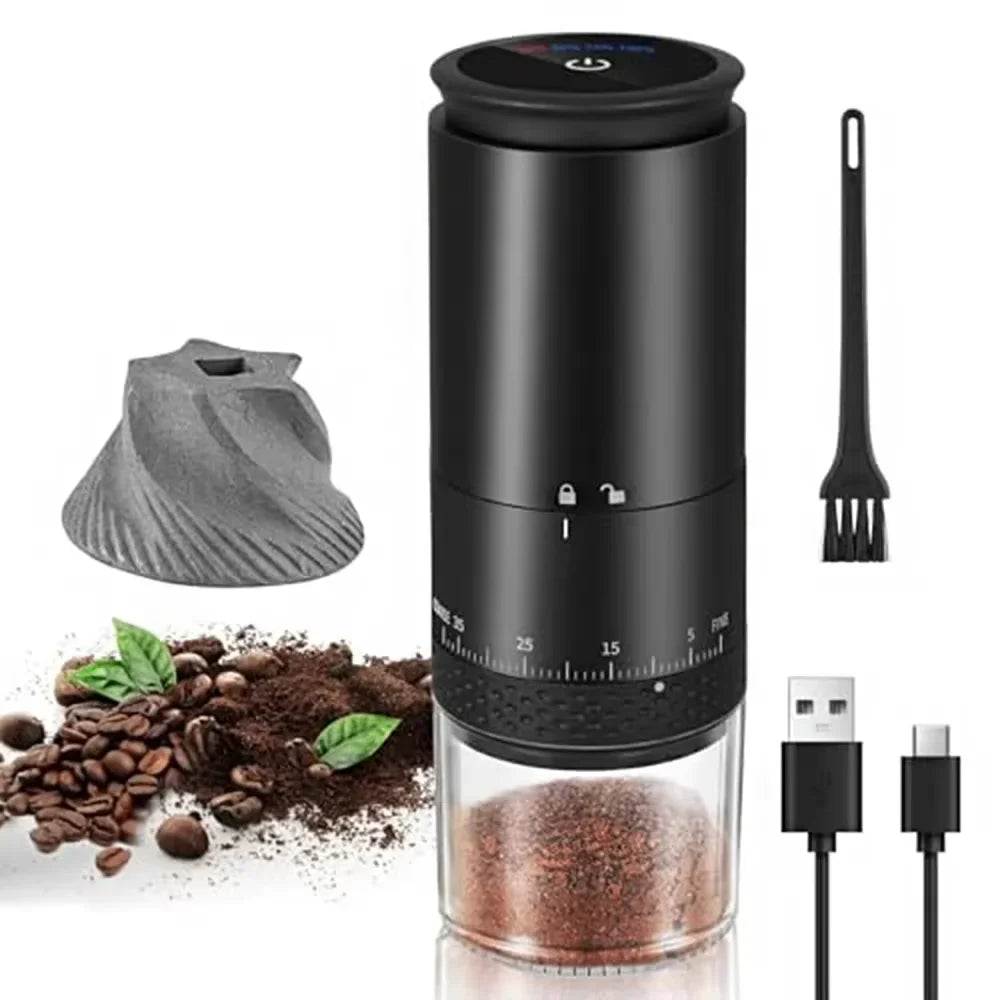 HOMEFISH Electric Burr Coffee Grinder | 38-Level Type-C Rechargeable