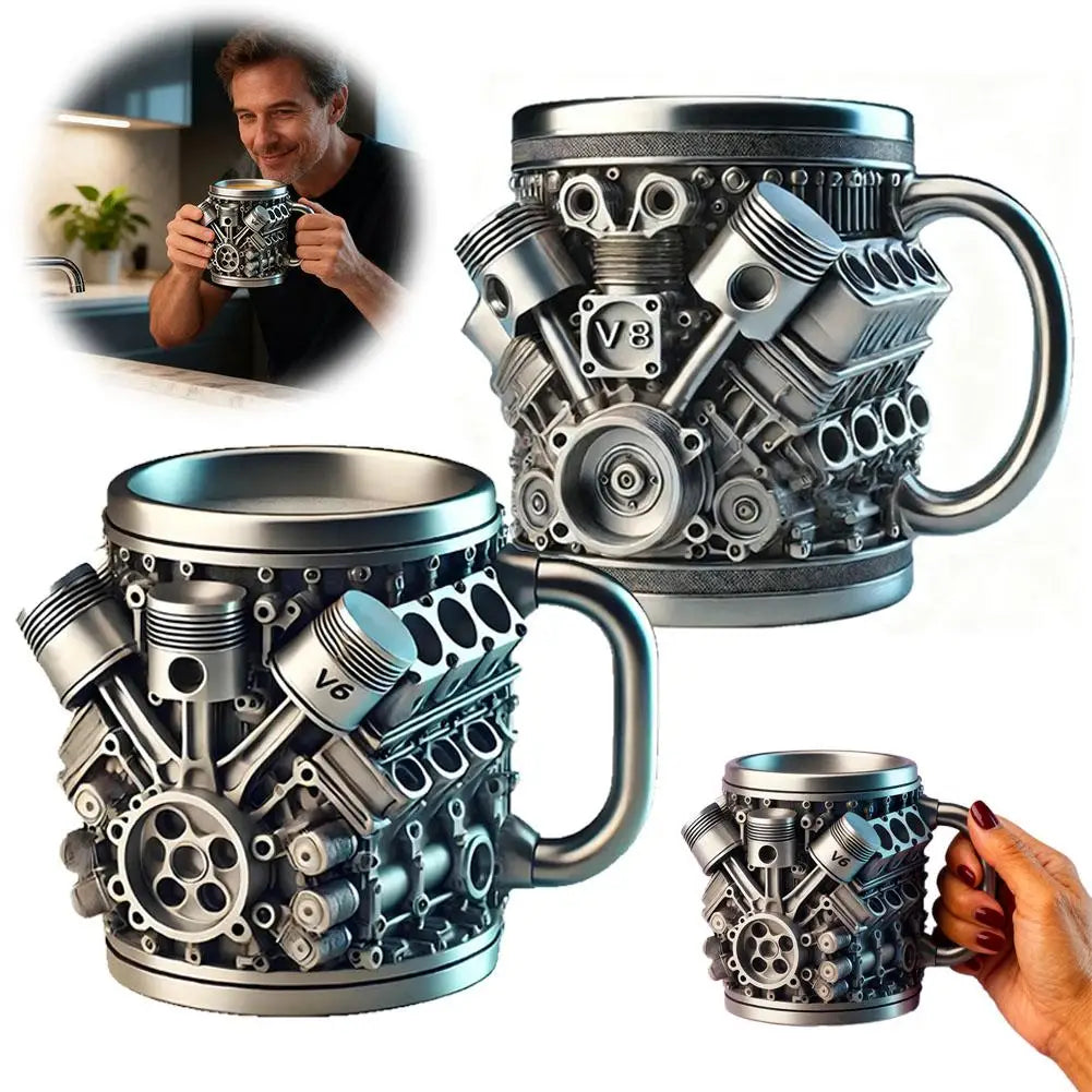 V12 Engine Coffee Mug 200ml | Unique Car Enthusiast Gift