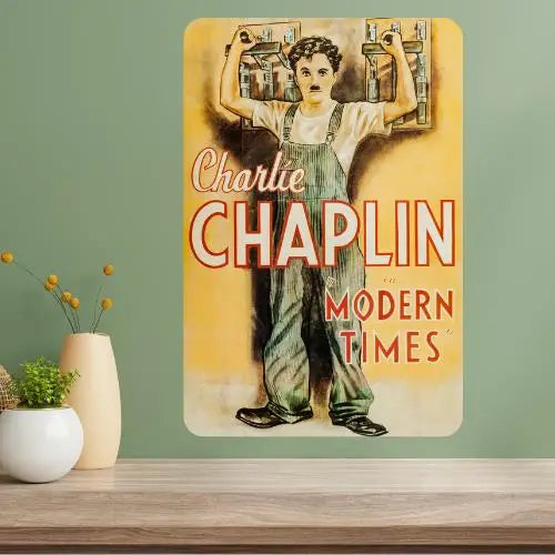 Charlie Chaplin Modern Times Vintage Metal Poster Wall Sign