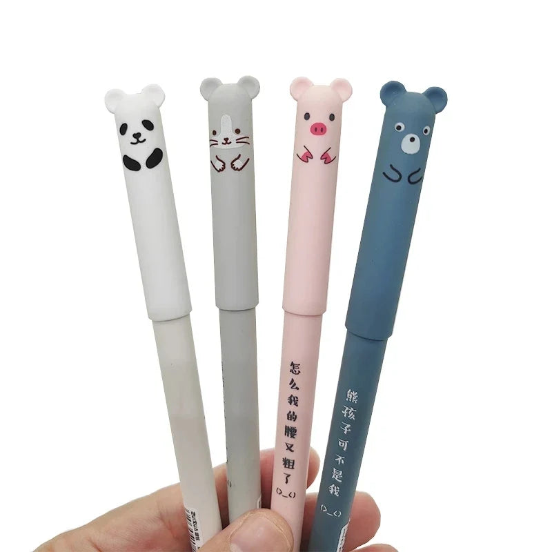 Animals Panda Erasable Gel Pen Blue Black Refills Rods Washable