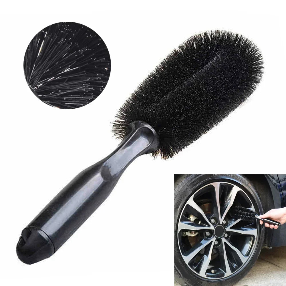 Car Wheel & Rim Detailing Brush | Tire Scrubber for Auto & Moto