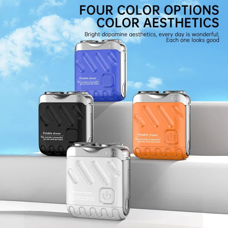 XMSJ Mini Dual Head Rotary Shaver IPX7 Waterproof Type-C Travel Razor