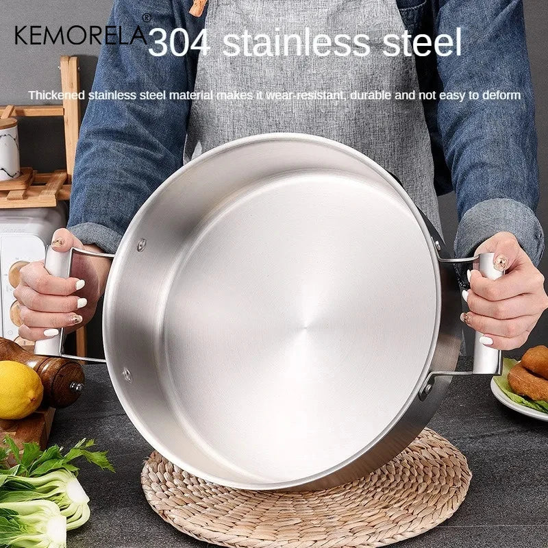 KEMORELA 5-Layer 304 Stainless Steel Soup & Hot Pot Glass Lid