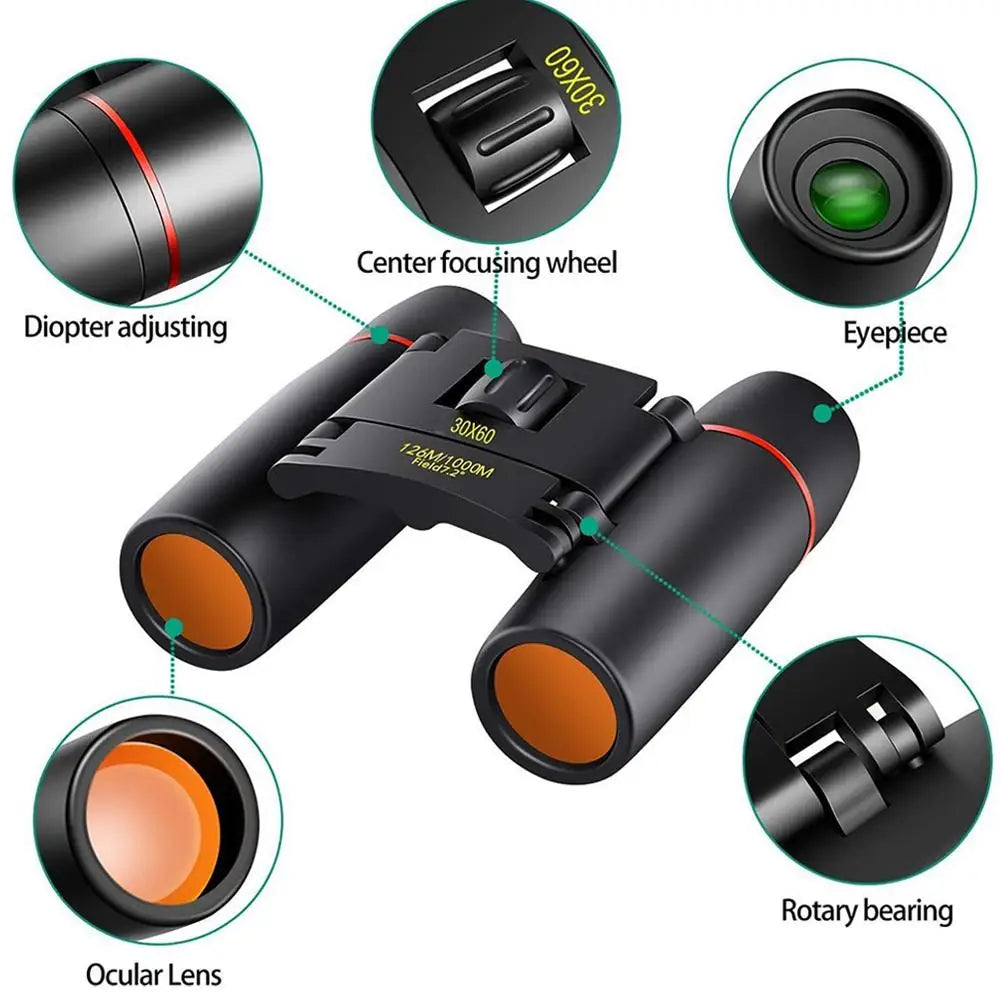 30x60 HD Folding Binoculars – Low Light & Bird Watching