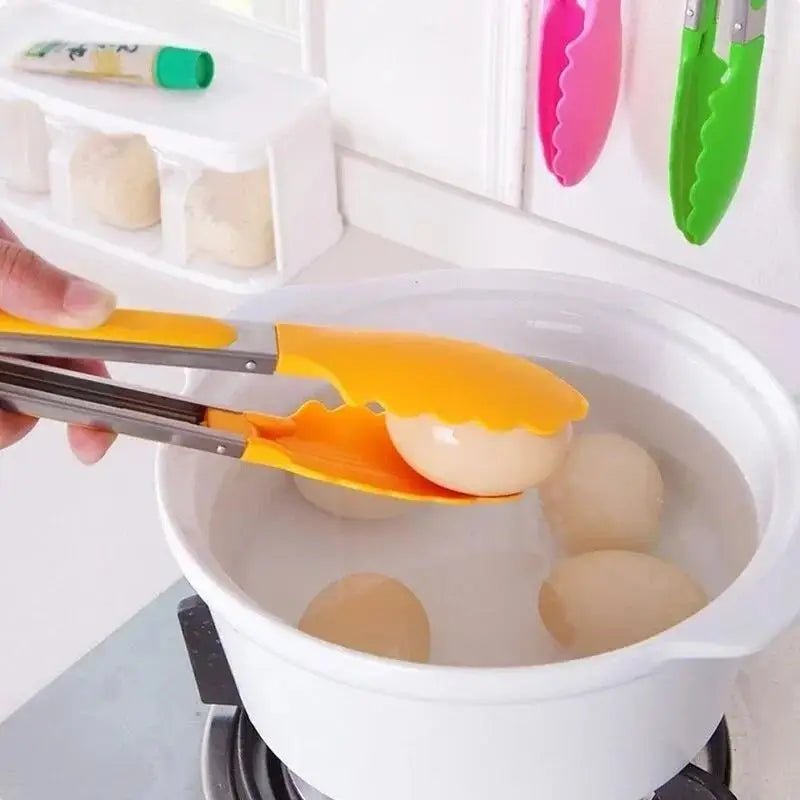 Silicone BBQ Tongs – Heat-Resistant Stainless Steel Food Clip