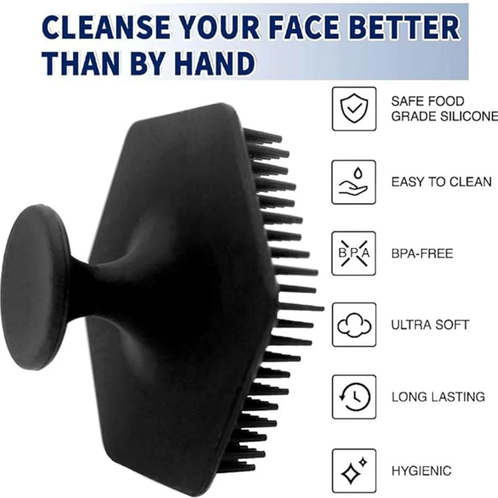 Silicone Exfoliating Face & Body Scrub Brush – No-Slip Handle