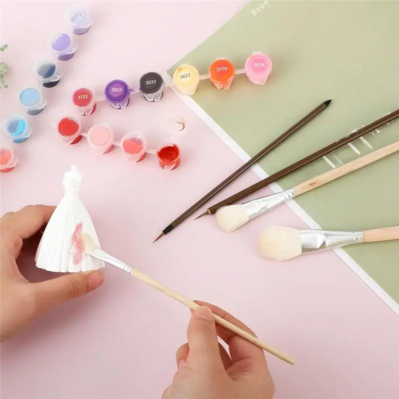 A36T- Brushes Glazing Wooden Pottery Glaze Acrylic Art Painting