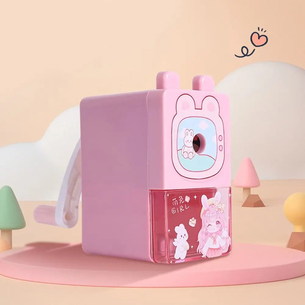 Hand Crank Pencil Sharpener – Cartoon Mechanical Pencil Cutter