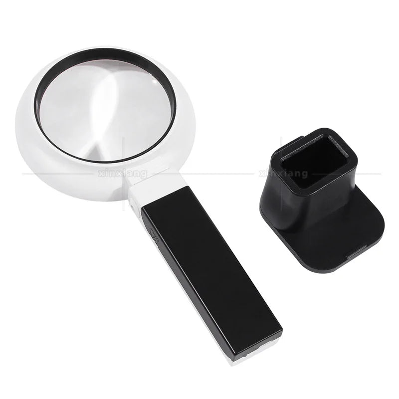 Rechargeable Magnifier 6X 8X 16X with Tri-Color LED – Handheld