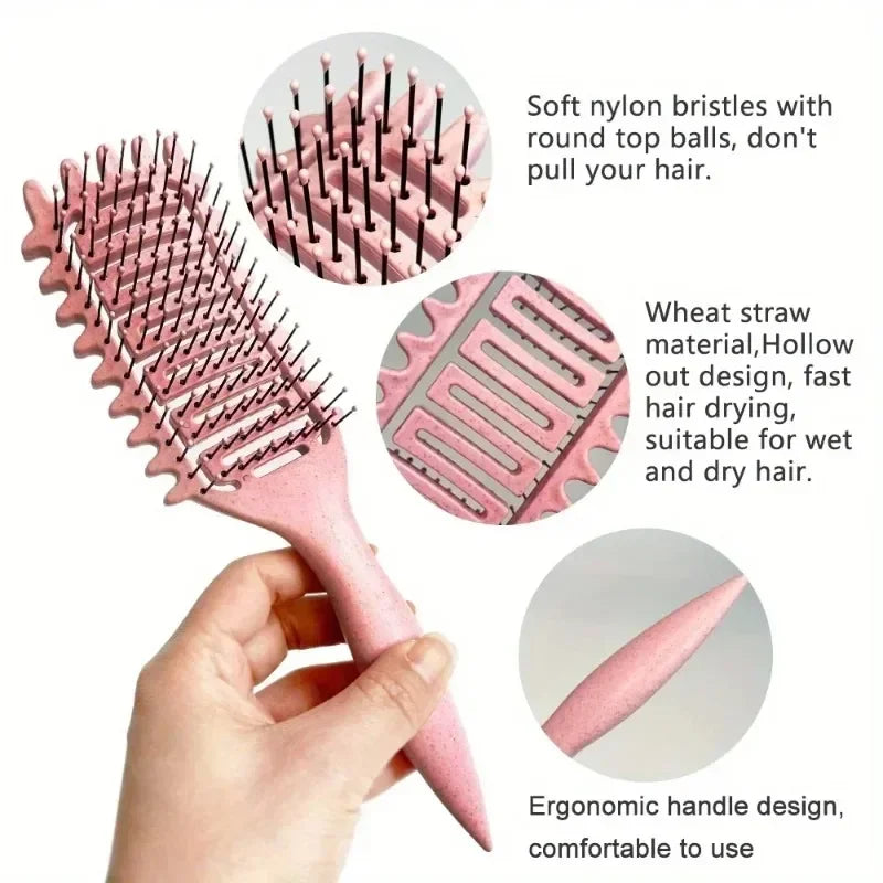 3-in-1 Curl Defining Detangling Hair Brush for Curly Hair