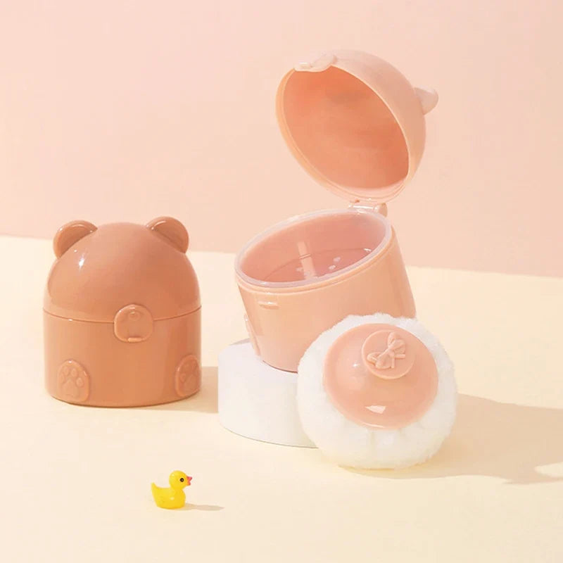 Bear Shape Powder Puff Box – Empty Container with Sifter