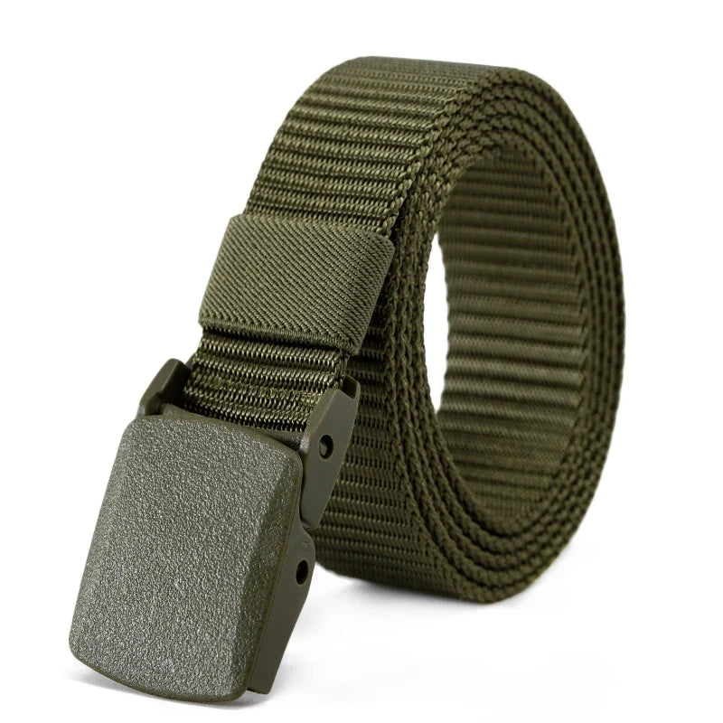 Unisex Nylon Tactical Belt – Non-Metal Buckle, Adjustable Fit