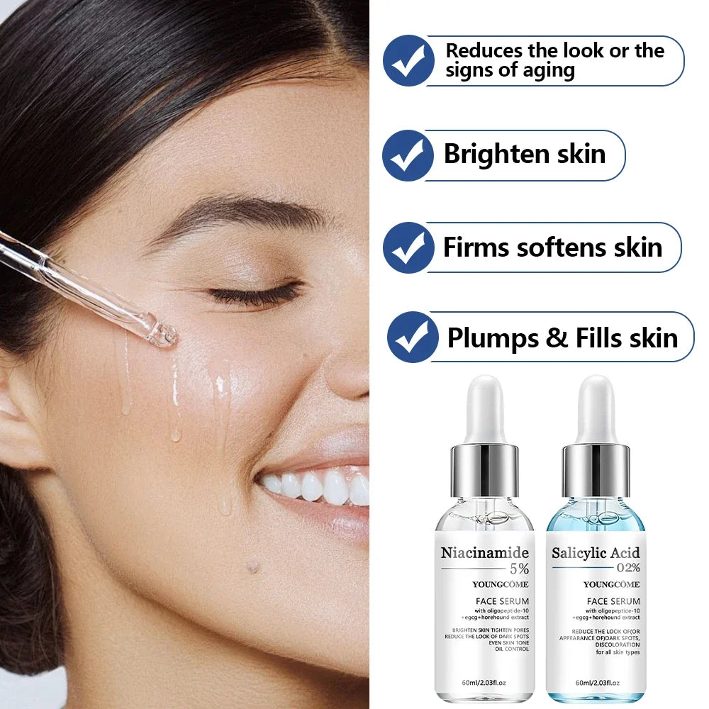 YOUNGCOME Salicylic Acid 5% Niacinamide Ceramide Face Serum Set