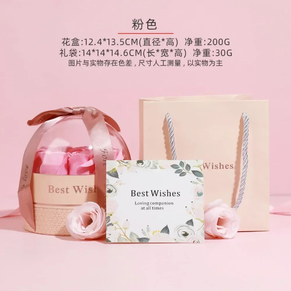 Cylinder Creative Rose Box Valentine Day Ring Pendant Earring
