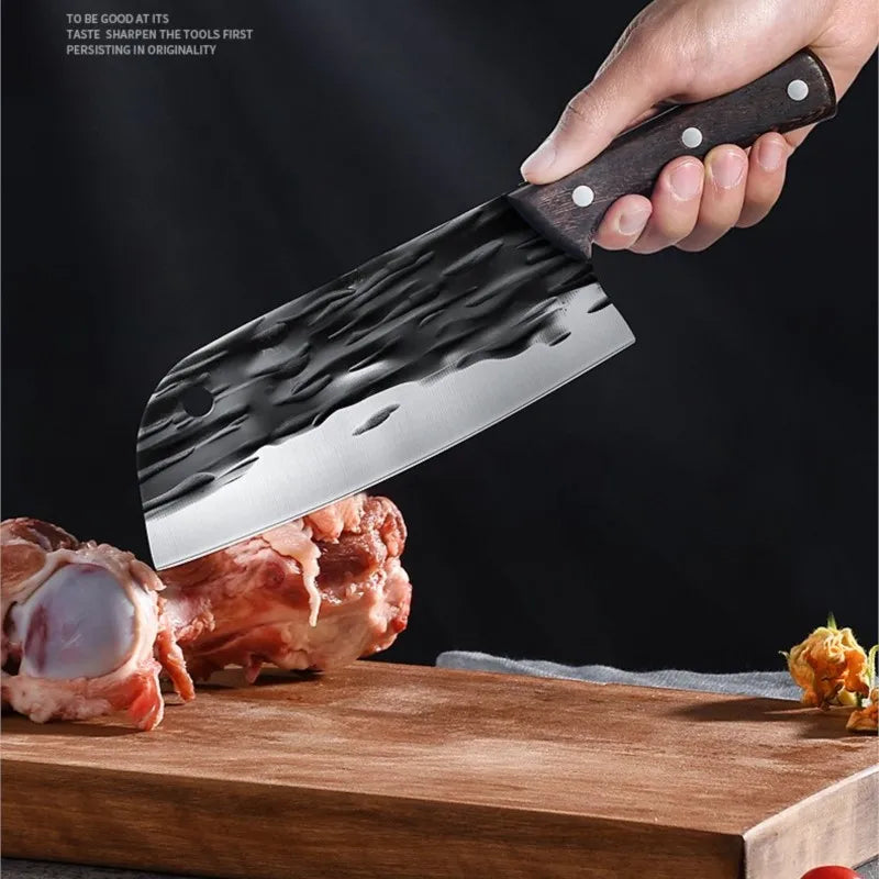 Forged Full Tang High-Carbon Steel Butcher Boning Knife 8"