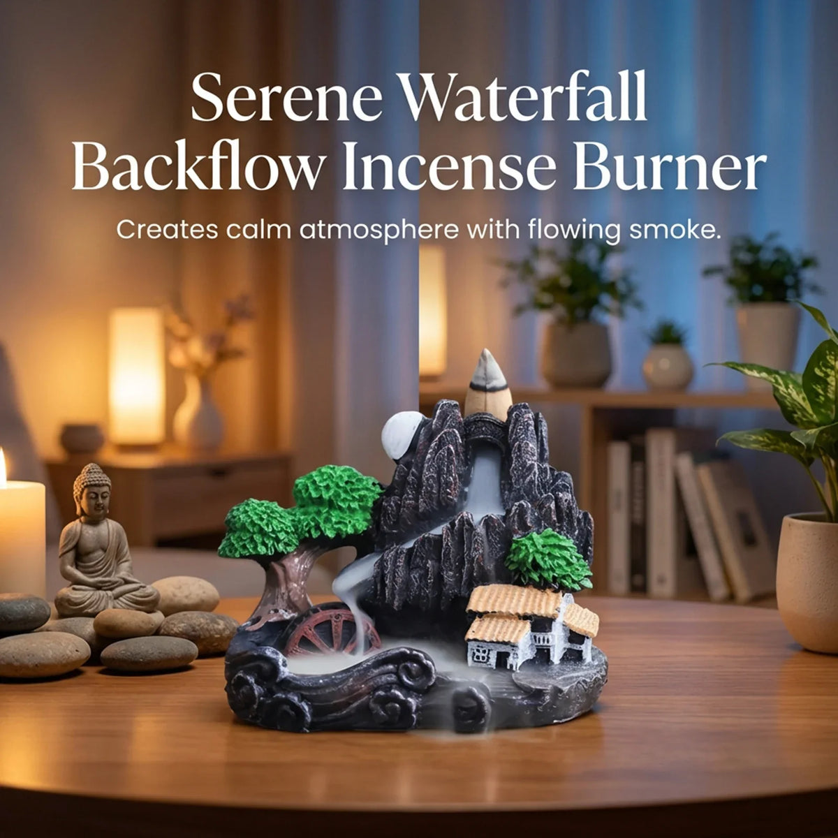 Backflow Incense Burner | Resin & Ceramic Smoke Waterfall Design