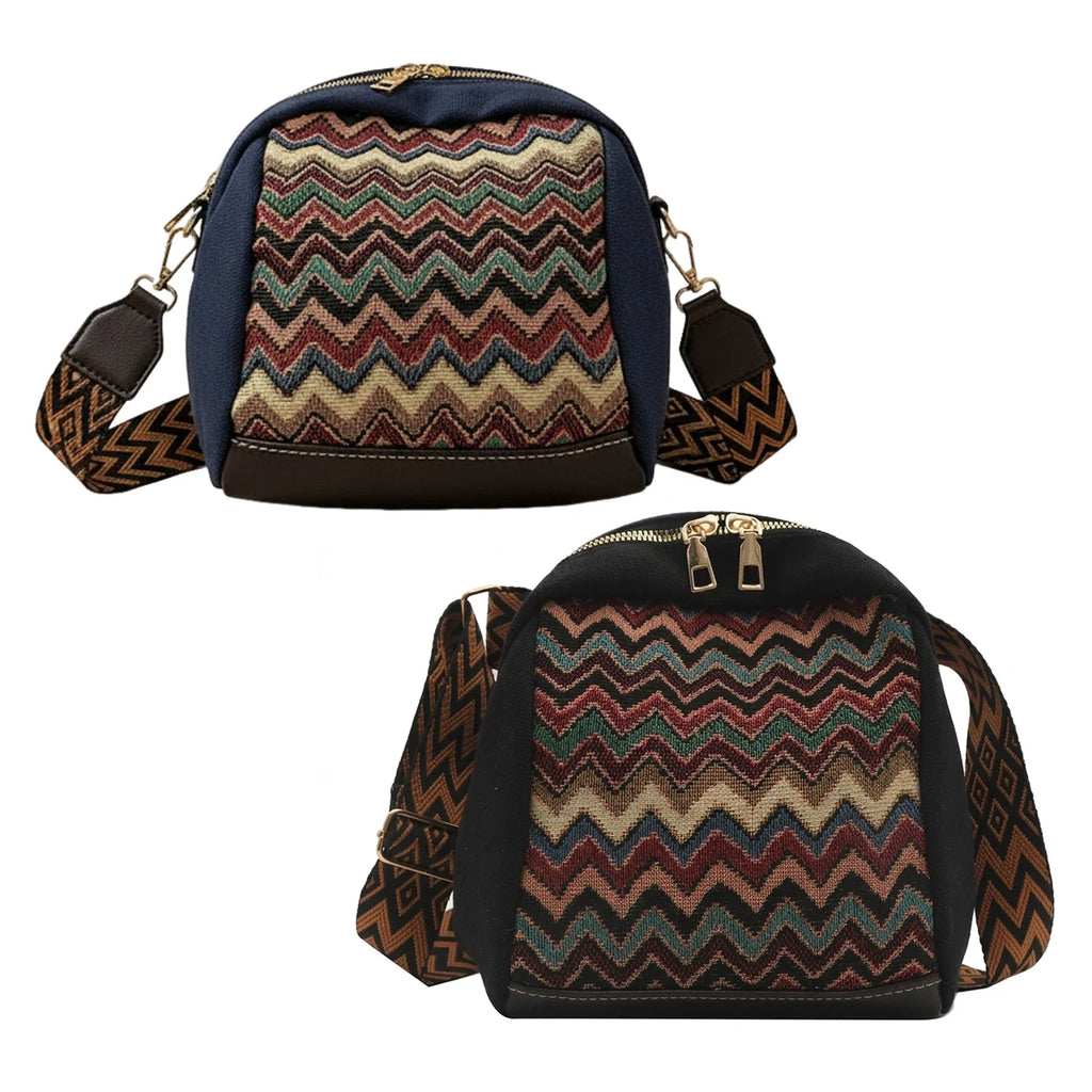 Women's Ethnic Canvas Shoulder Bag – Large Crossbody Tote