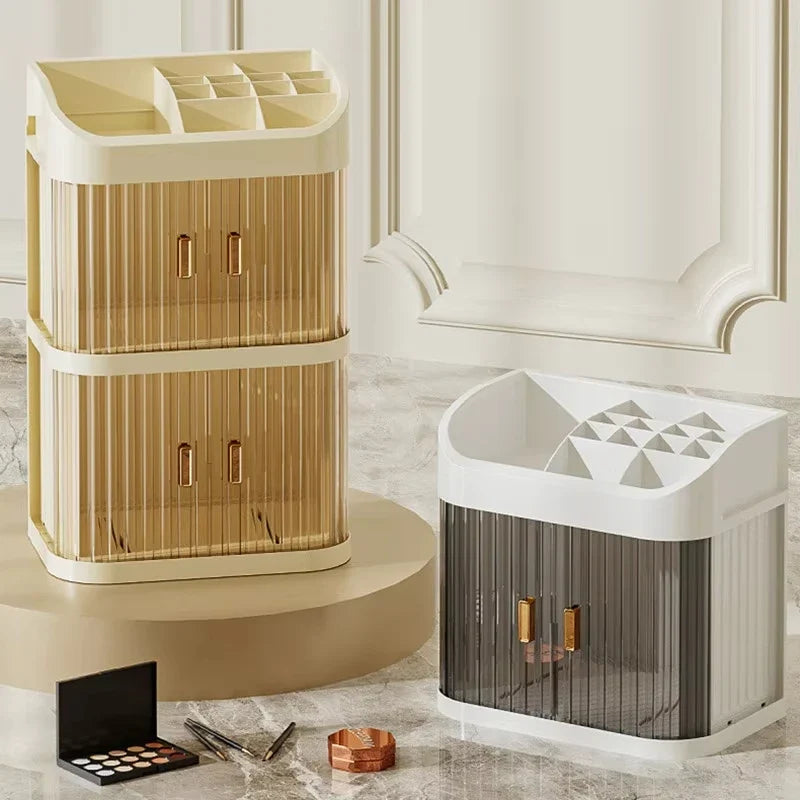 Desktop Makeup Organiser Drawers Skincare Storage Box Face Mask