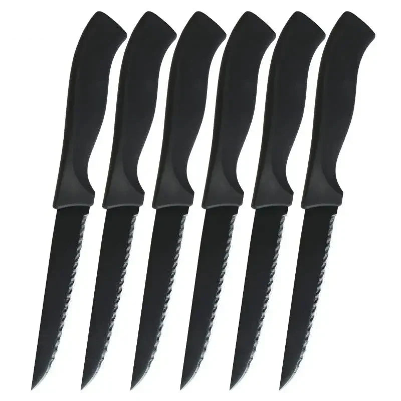 Black Matte Stainless Steel Steak Knife Set – 4, 6 or 8 Piece