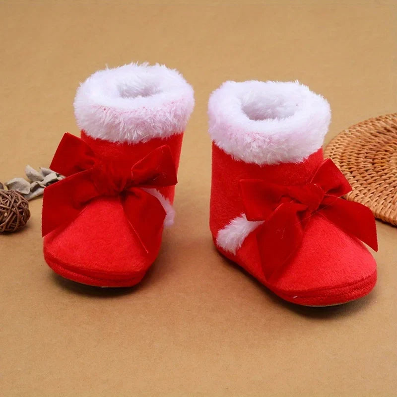 Baby Girls Winter Snow Boots – Warm Plush Anti-Slip 0–18M