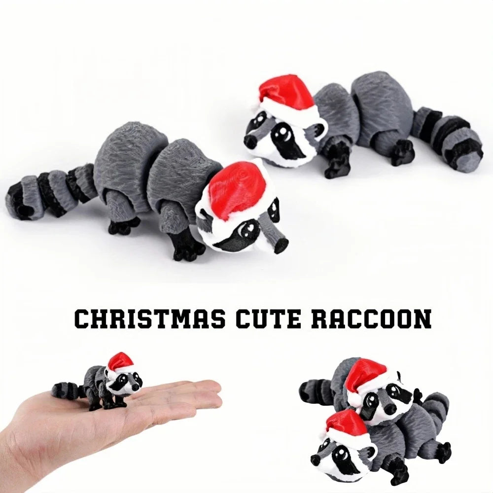 Articulating Animals Christmas Raccoon 3D Printed Articulated Joints