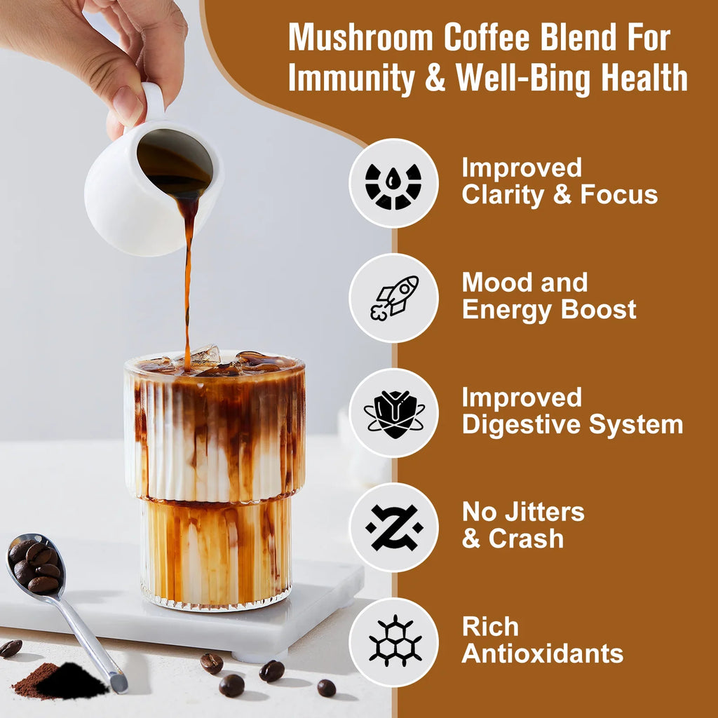 Beworths 10-in-1 Mushroom Coffee Powder 120g | Focus & Immunity