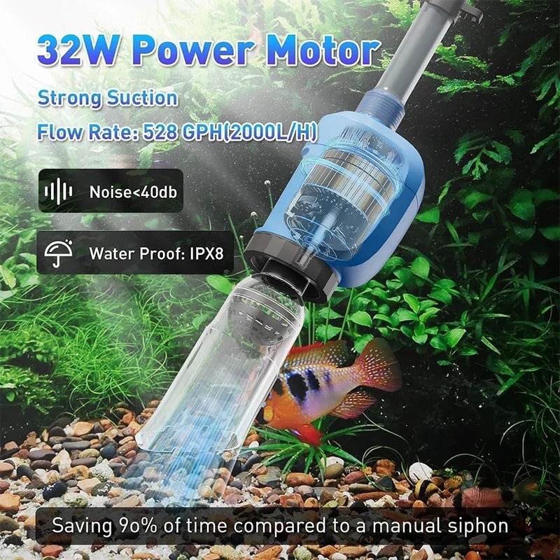 32W 1 Electric Aquarium Vacuum Cleaner Multi-functional Automated