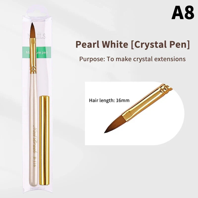 Professional Nail Art Brush – Fine Bristles & Crystal Handle