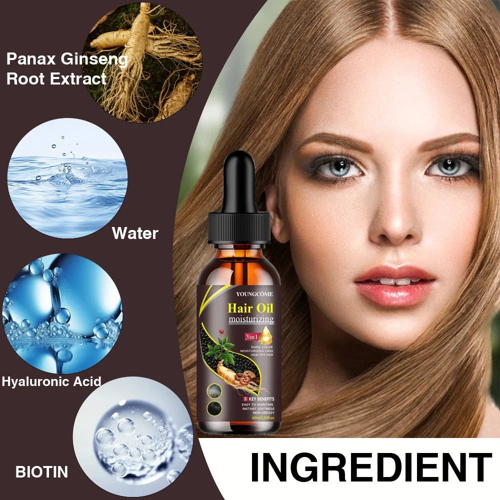 3-in-1 Multi-effect Hair Nourishing Oil Enhances Strength Silky Soft