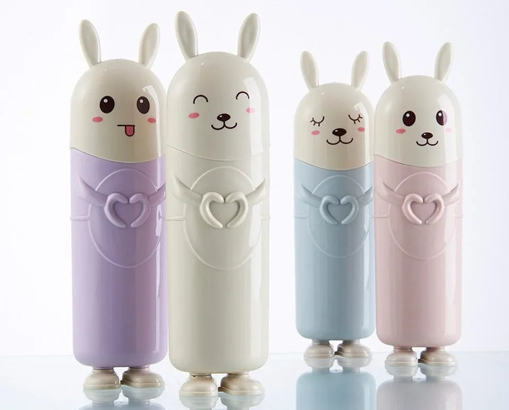 Portable Travel Toothbrush Case & Toothpaste Holder – Rabbit