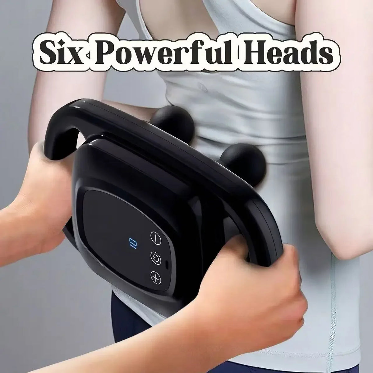 6-Head Percussion Massage Gun | Digital Display, 9 Modes