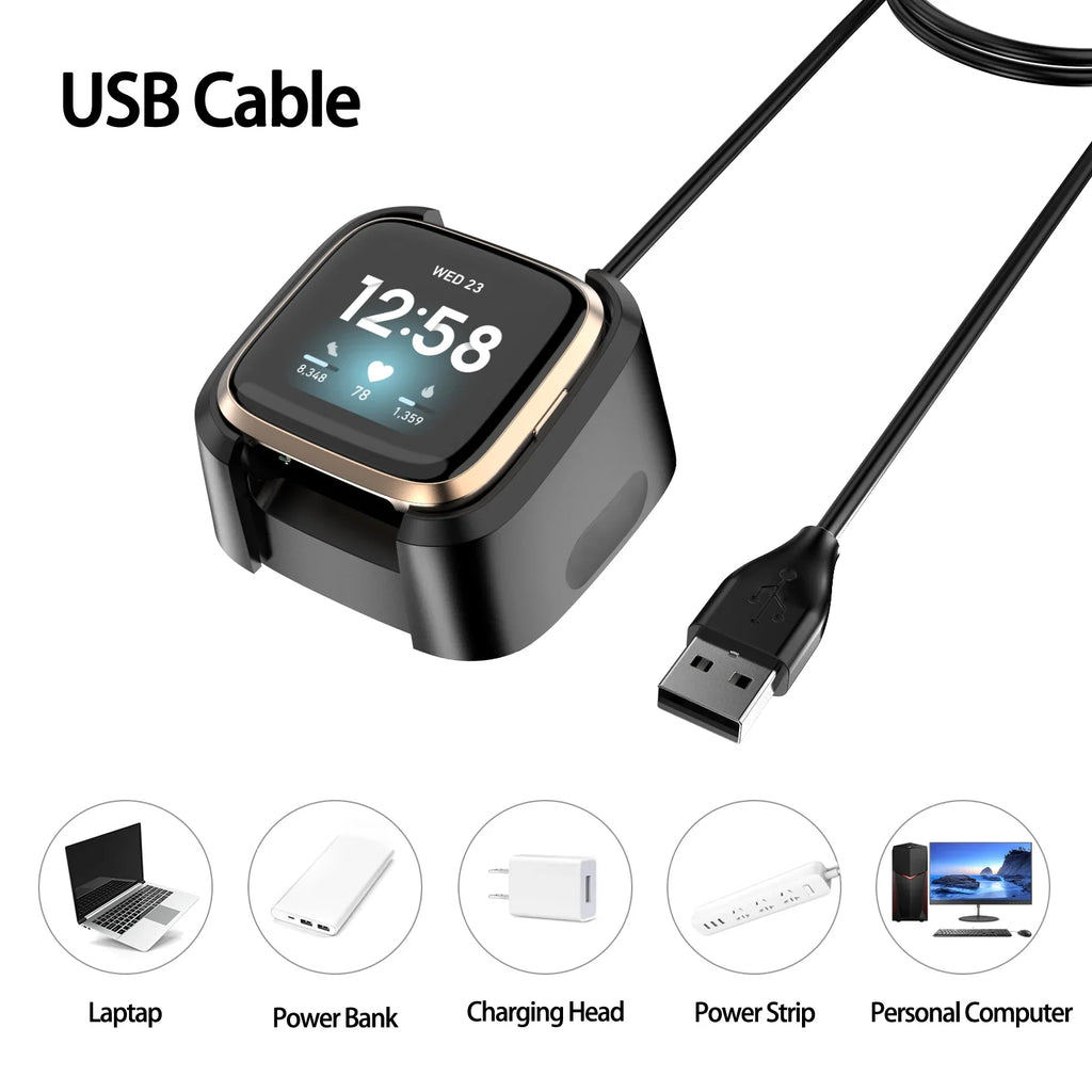 Fitbit Versa 2 USB Charger Dock & Charging Cable Stand