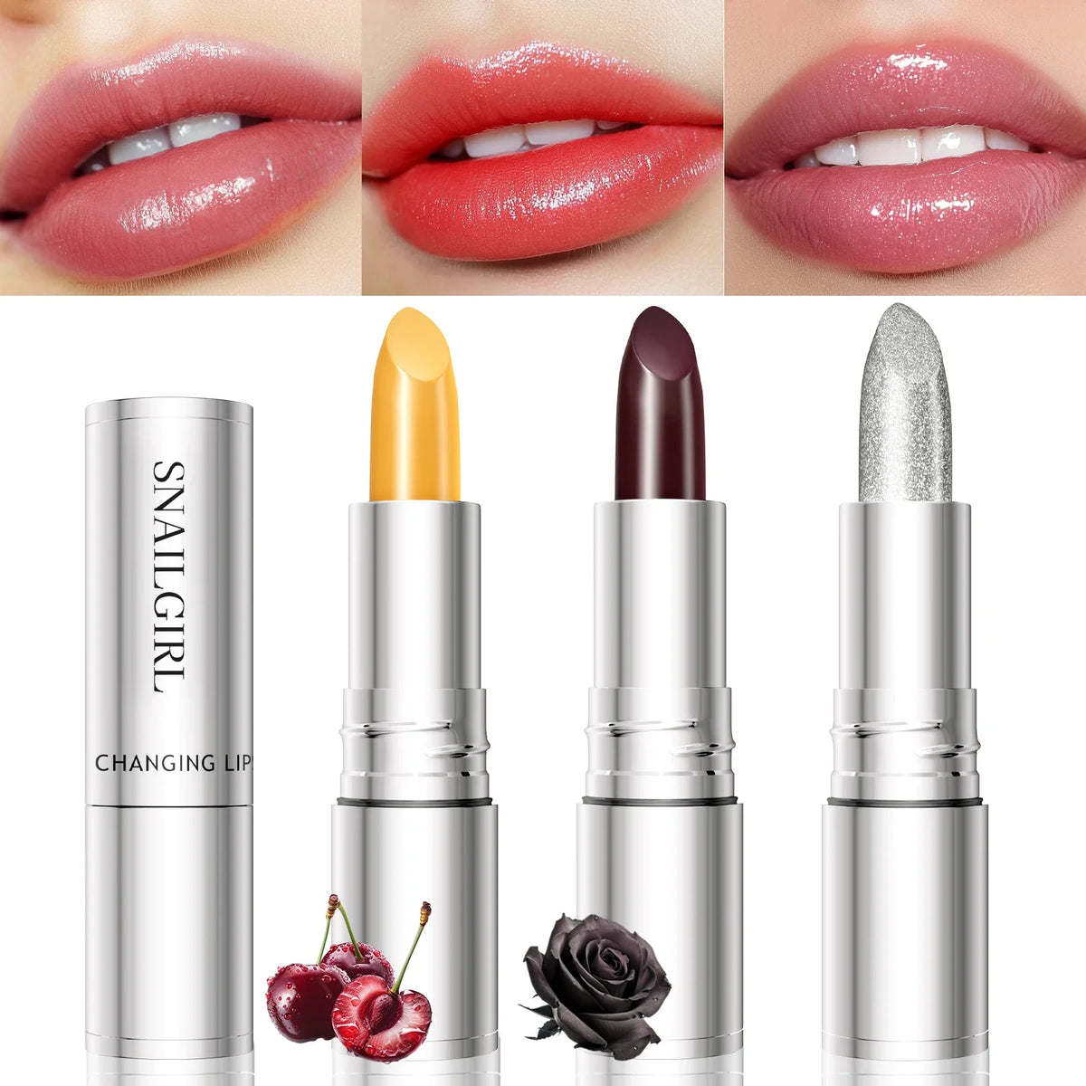 QIC Color-Changing Glitter Lipstick – Matte Waterproof Lip Tint