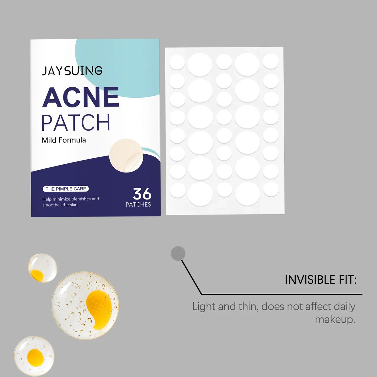 Jaysuing Salicylic Acid Pimple Patches 36pcs – Hydrocolloid Acne