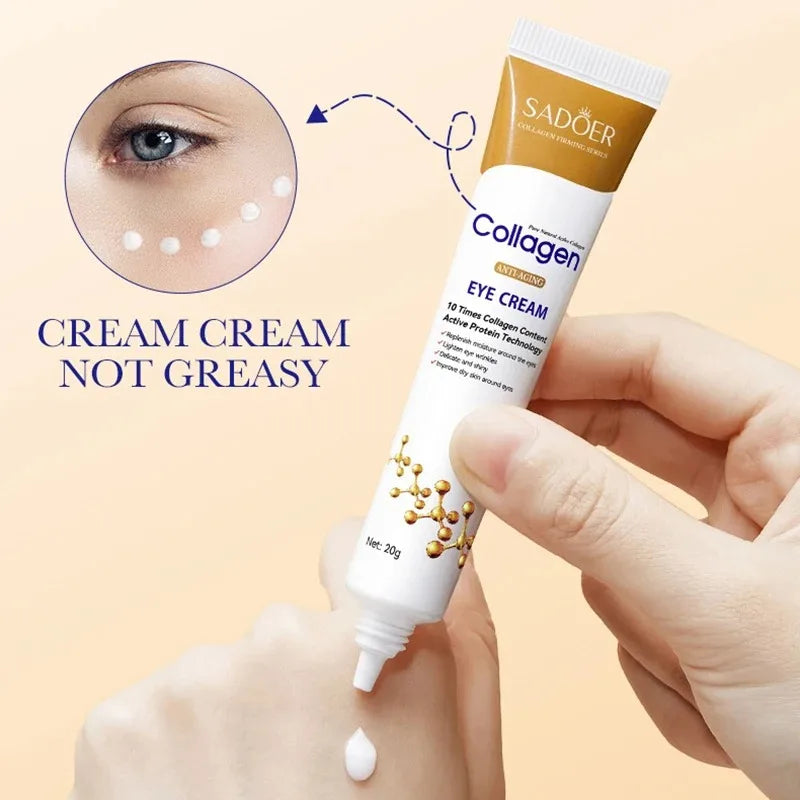 SADOER Collagen Eye Cream Skincare Anti Dark Circles Bags Firming