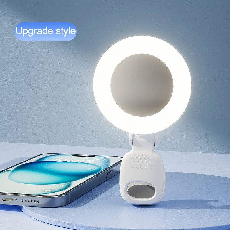 Portable Rechargeable Led Lamp Mirror Light Ring Selfie Phone Clip