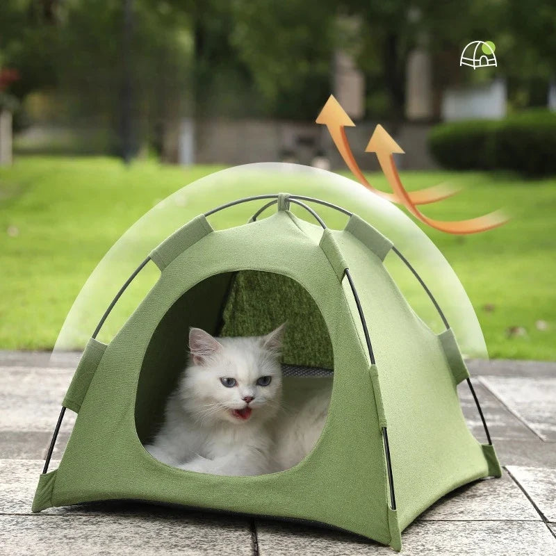 Foldable Pet Tent House – Breathable Cat & Dog Nest All Seasons