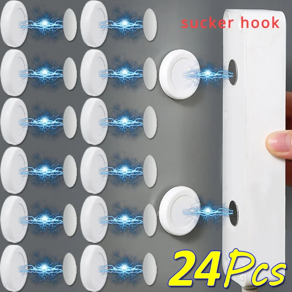 Strong Magnetic Wall Hooks – Key & Remote Organizer (4–24 Pack)