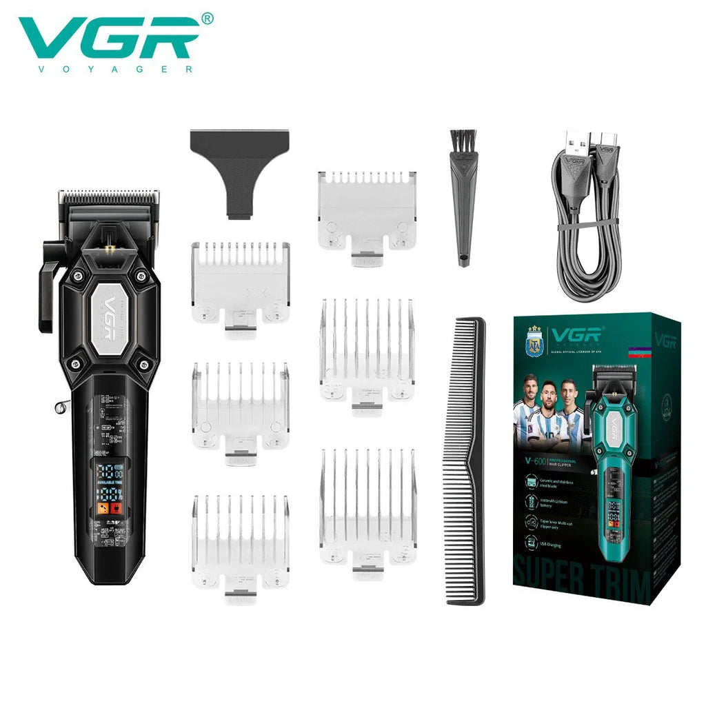 VGR V-600 Electric Hair Clipper Set | LED Display, 200-Min Battery