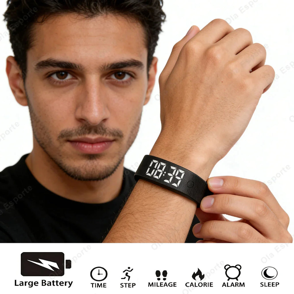 LED Smart Fitness Band – Step Tracker, Alarm & Sleep Monitor