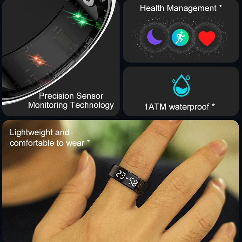 2026 R11C Smart Ring LED Display Screen Men Women Health Heart Rate