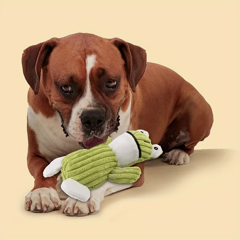 Frog Plush Dog Squeaky Toy – Chew Toy for Puppies & Small Dogs