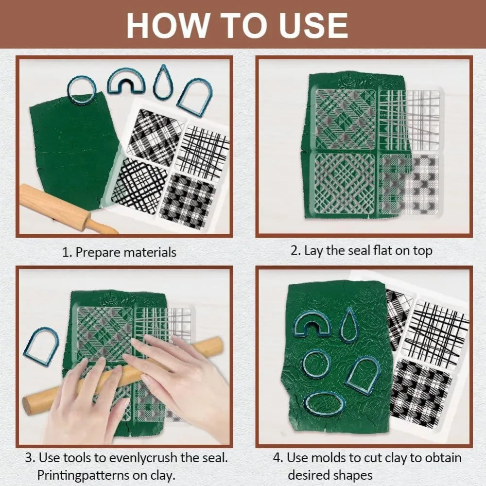 Plaid Clay Texture Mat Stamps – DIY Jewelry & Card Making