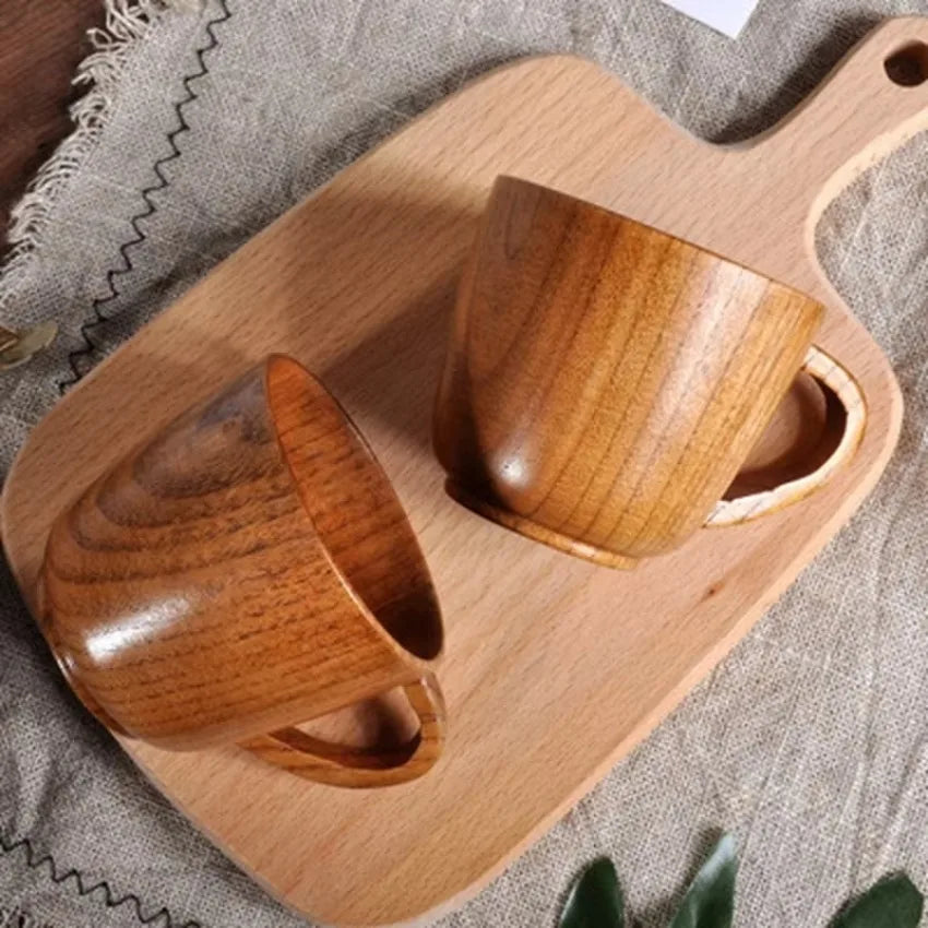 Handmade Wooden Mug Natural Coffee Tea Beer Cup Simple Drinkware Home