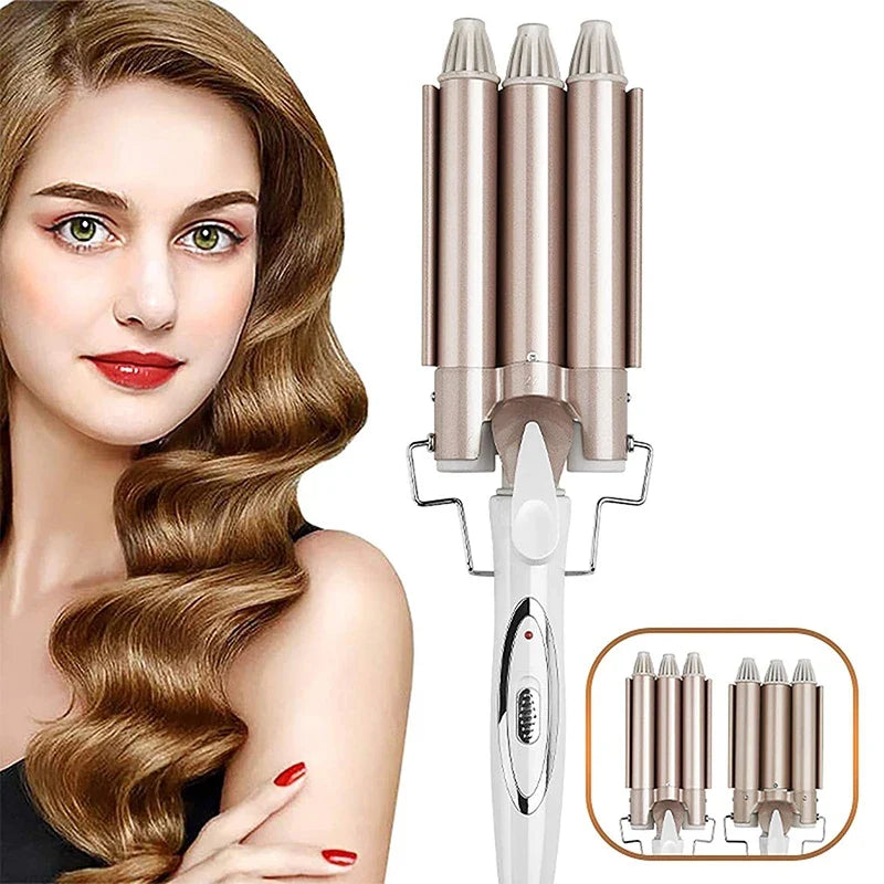 3 Barrel Ceramic Ionic Hair Waver | LCD Curling Iron